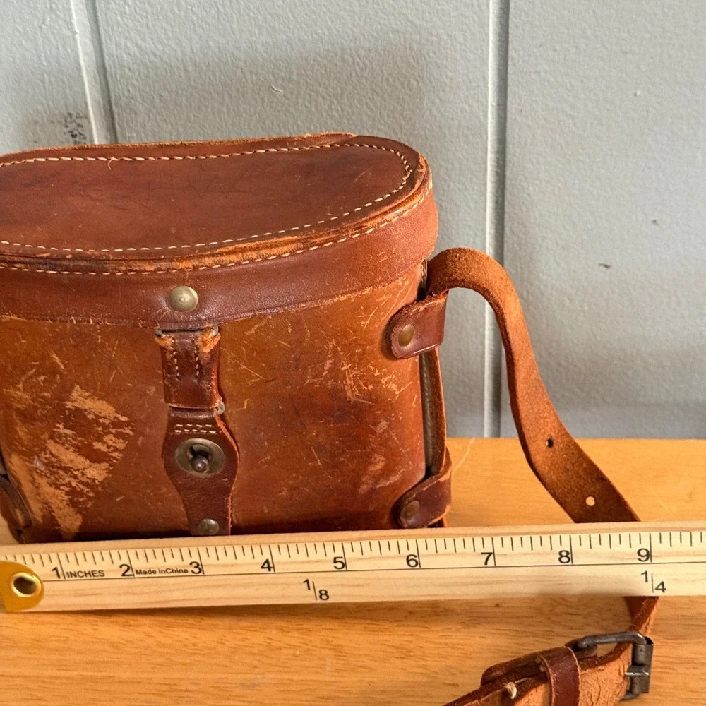 Vintage Colmont Paris 8x French Military Field Binoculars Original Leather Case‎